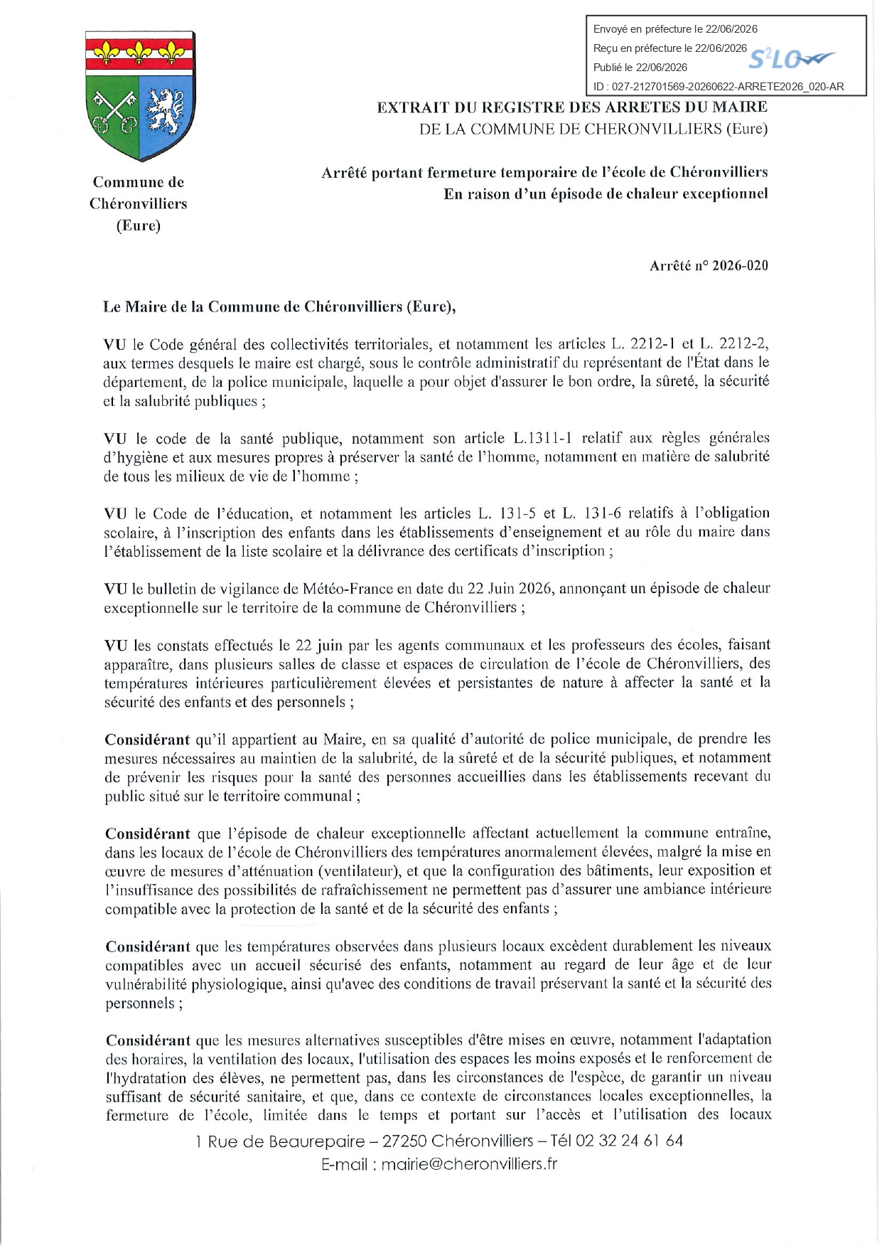 Arrêté école Page 1